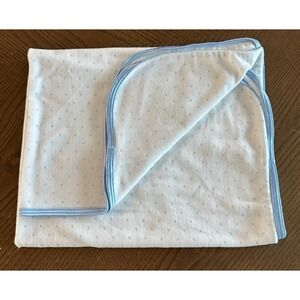 Baby by Bon BeBe Blue Polka Dots Lovey Security‎ Blanket 27'' x 30''